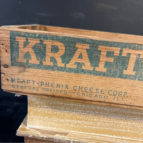 vintage kraft brick cheese wood box - Picture 3 of 9